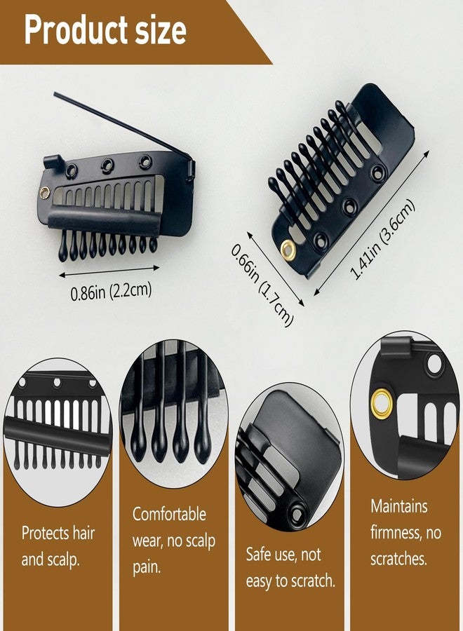 Jaasuee 10 Pcs Safety Pin Snap-Comb Hair Clips for Securing Dupatta, Turban, Scarf, Wedding Veil, and Wig Piece - Secure Headscarf Clips with Teeth for Reliable Hold - Image 2